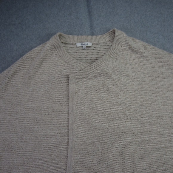 Madewell‎ Cardigan Womens Medium Beige Knit Dolman Sleeve Open FrontSweater - Picture 3 of 16
